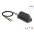 Delock 5G LTE GNSS WiFi 6 MIMO Antenna 2 x SMA plug 2.1 - 3.0 dBi omnidirectional with magnetic base and connection cable ULA100