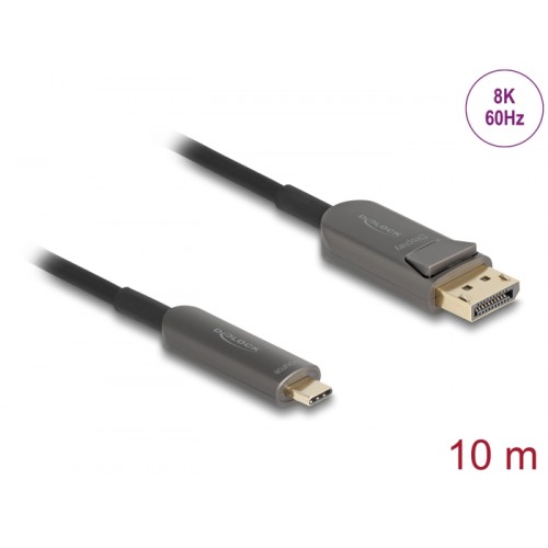 Delock Active Optical Cable USB Type-C™ to DisplayPort 8K 60 Hz 40 Gbps 10 m