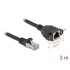 Delock Network Extension Cable S/FTP RJ45 plug to RJ45 jack Cat.6A 3 m flat design black