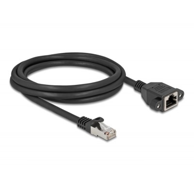 Delock Network Extension Cable S/FTP RJ45 plug to RJ45 jack Cat.6A 3 m flat design black 2