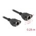 Delock Network Extension Cable S/FTP RJ45 jack to RJ45 jack Cat.6A flat design 0.25 m black