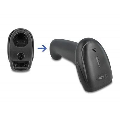 Delock Barcode Scanner 1D and 2D for 2.4 GHz, Bluetooth or USB Type-C™ 2