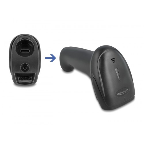 Delock Barcode Scanner 1D and 2D for 2.4 GHz, Bluetooth or USB Type-C™