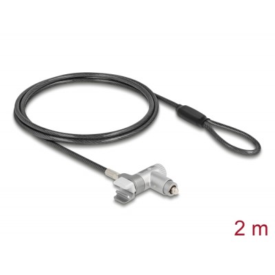 Navilock Laptop Security Cable with Key Lock for MacBook Pro 2021 - 2024 (14″ and 16″) 2 m black