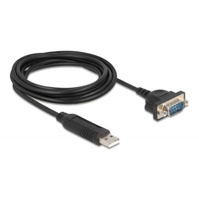 Delock USB RS-232 Adapter USB 2.0 to D-Sub 9 male with nuts compact serial connector housing 1.8 m 2