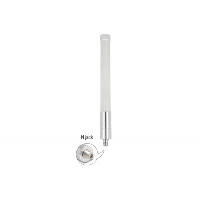 Delock 4G / WiFi 2.4 GHz Antenna N jack 3 dBi 33.3 cm omnidirectional fixed wall and pole mounting outdoor white