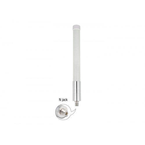 Delock 4G / WiFi 2.4 GHz Antenna N jack 3 dBi 33.3 cm omnidirectional fixed wall and pole mounting outdoor white