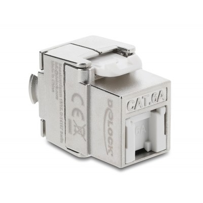 Delock Keystone Module RJ45 jack to LSA Cat.6A shielded tool-free with dust protection cap