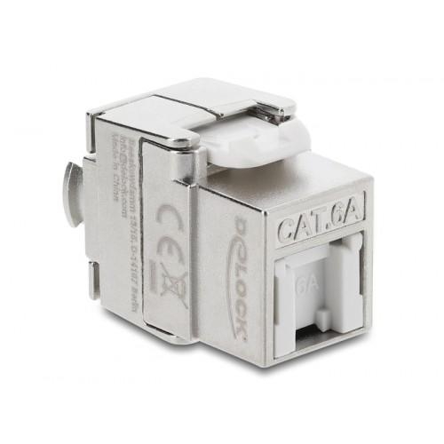 Delock Keystone Module RJ45 jack to LSA Cat.6A shielded tool-free with dust protection cap