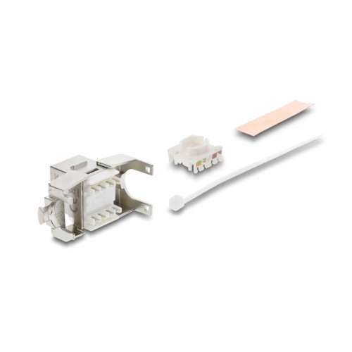 Delock Keystone Module RJ45 jack to LSA Cat.6A shielded tool-free with dust protection cap