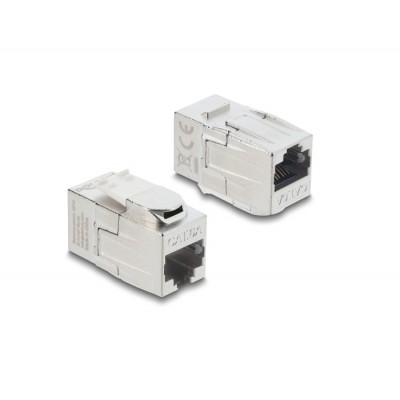 Delock Keystone Module coupler RJ45 jack to RJ45 jack Cat.6A shielded 2