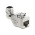 Delock Keystone Module RJ45 jack to LSA Cat.6A with metal latch tool-free 90° angled shielded