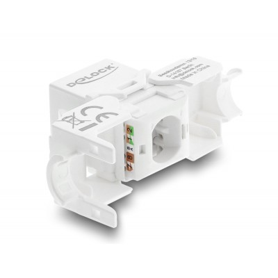 Delock Keystone Module RJ45 jack to LSA Cat.6 UTP tool-free with dust cover white / black 2