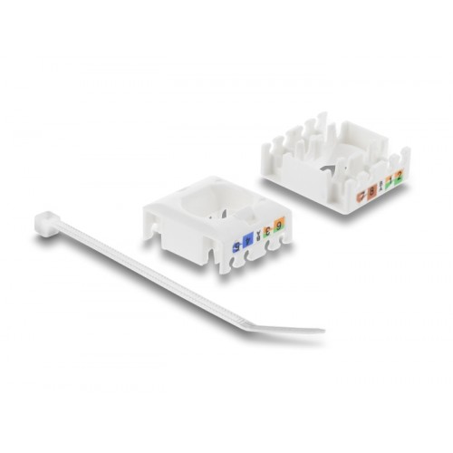 Delock Keystone Module RJ45 jack to LSA Cat.6 UTP tool-free with dust cover white / black