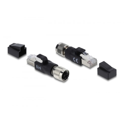 Delock M12 Adapter X-coded 8 pin female to RJ45 plug black