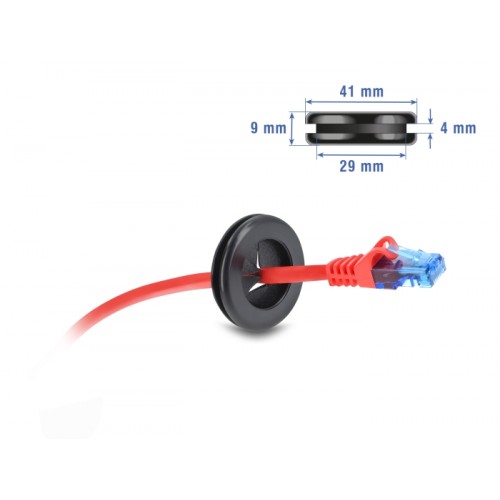 Delock Rubber Cable Bushing round Ø 32 mm black