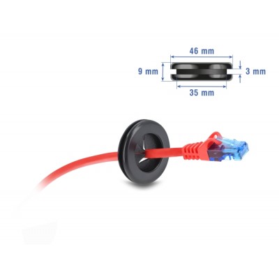 Delock Rubber Cable Bushing round Ø 40 mm black