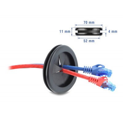 Delock Rubber Cable Bushing round Ø 60 mm black