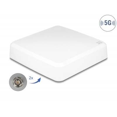 Delock 5G 3300 - 5000 MHz MIMO Antenna 2 x N jack 9 dBi directional wall and pole mounting outdoor white