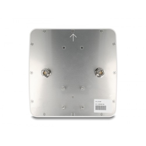Delock 5G 3300 - 5000 MHz MIMO Antenna 2 x N jack 9 dBi directional wall and pole mounting outdoor white
