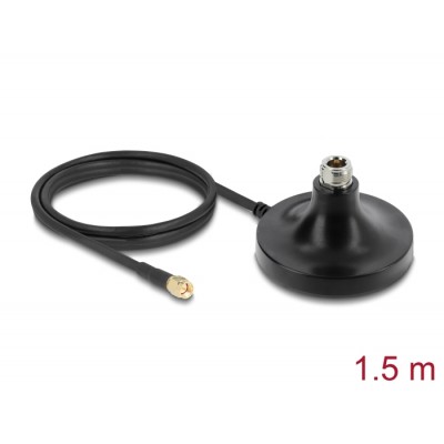 Delock Antenna Magnetic Base 1 x N jack to 1 x SMA plug ULA100 1 m outdoor black