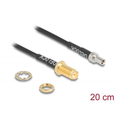 Delock Antenna Cable RP-SMA jack bulkhead to TS-9 plug RG-174 20 cm