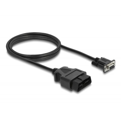 Delock Adapter Cable OBD-2 male to Sub-D 9 pin female with screws 1.15 m 2
