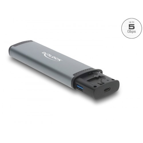 Delock USB 5 Gbps Card Reader with SD and Micro SD slot and Memory card storage compartments
