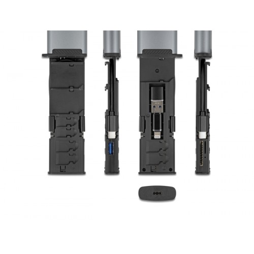 Delock USB 5 Gbps Card Reader with SD and Micro SD slot and Memory card storage compartments