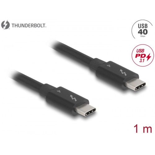 Delock Thunderbolt™ 4 Cable 40 Gbps PD 3.1 240 W 1 m black