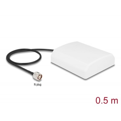 Delock WiFi 2,4 GHz Antenna N plug 8 dBi directional with connection cable RG-58, 50 cm white outdoor