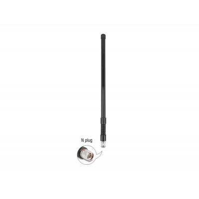 Delock WiFi 5.8 GHz Antenna N plug 7 dBi omnidirectional with steel spring black outdoor
