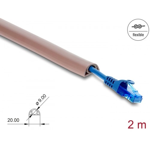 Delock Cable Duct PVC flexible 20 x 10 mm - length 2 m brown