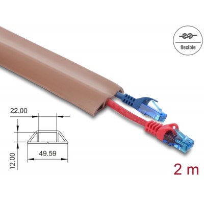 Delock Cable Duct PVC flexible 50 x 14 mm - length 2 m brown