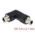 Delock DC Barrel Jack Adapter DC 5.5 x 2.1 mm female to female with thread angled 90°