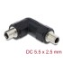 Delock DC Barrel Jack Adapter DC 5.5 x 2.5 mm female to female with thread angled 90°