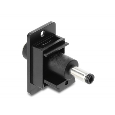 Delock Panel Mount DC 5.5 x 2.1 mm female to DC 5.5 x 2.5 mm male black 2