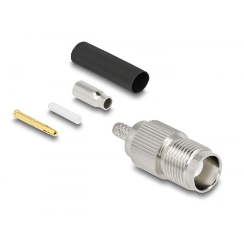 Delock TNC jack for crimping RG-174 / RG-316 with matching shrink tube