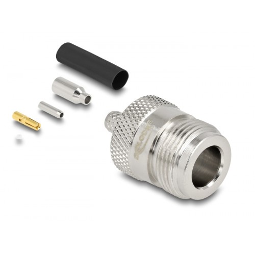 Delock N jack for crimping RG-174 / RG-316 with matching shrink tube