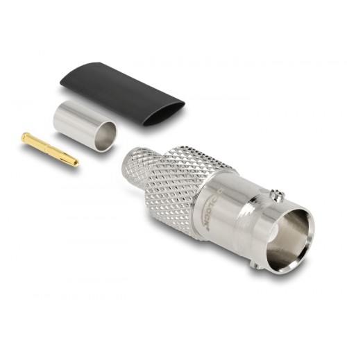 Delock BNC jack for crimping RG-59 with matching shrink tube