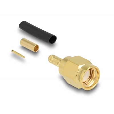 Delock SMA plug for crimping RG-174 / RG-316 with matching shrink tube