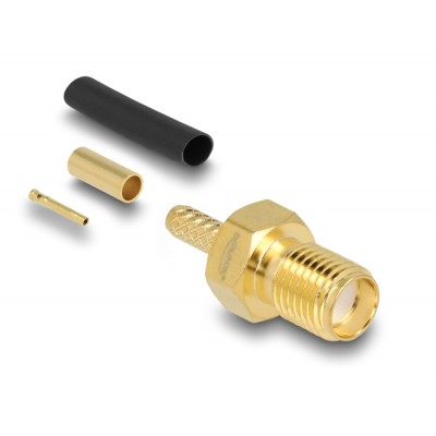 Delock SMA jack for crimping RG-174 / RG-316 with matching shrink tube