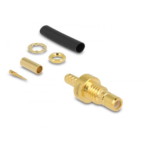 Delock SMB jack for crimping RG-174 / RG-316 with matching shrink tube