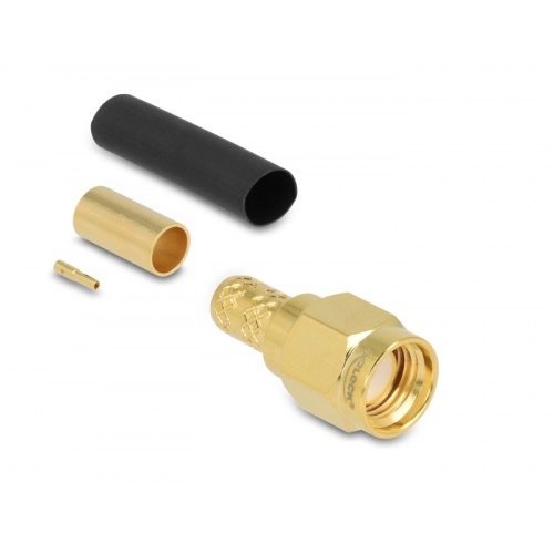 Delock RP-SMA plug for crimping LMR200 with matching shrink tube