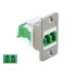 Delock Panel Mount LC Duplex female to LC Duplex female with laser protection flip inside silver / green / white