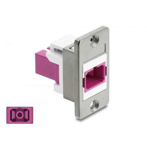 Delock Panel Mount SC Simplex female to SC Simplex female silver / violet / white