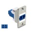 Delock Panel Mount LC Duplex female to LC Duplex female silver / blue / white
