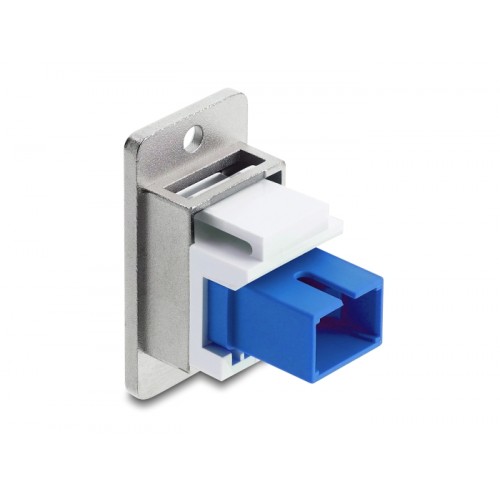 Delock Panel Mount SC Simplex female to SC Simplex female silver / blue / white
