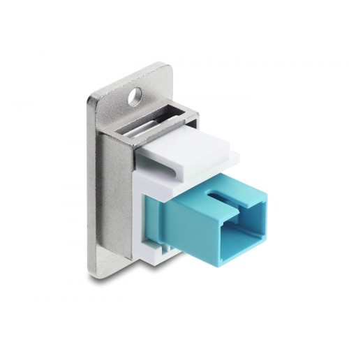 Delock Panel Mount SC Simplex female to SC Simplex female silver / aqua / white