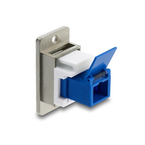 Delock Panel Mount SC Simplex female to SC Simplex female with laser protection flip inside silver / blue / white